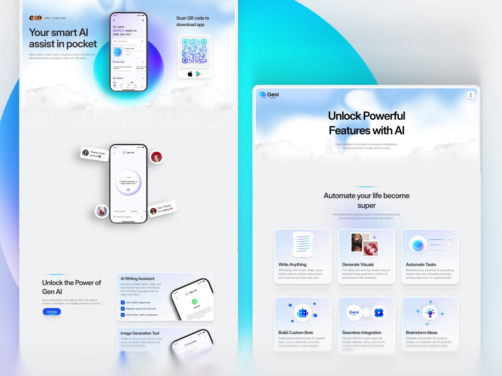 GeniAI — AI App Website Template screenshot 4