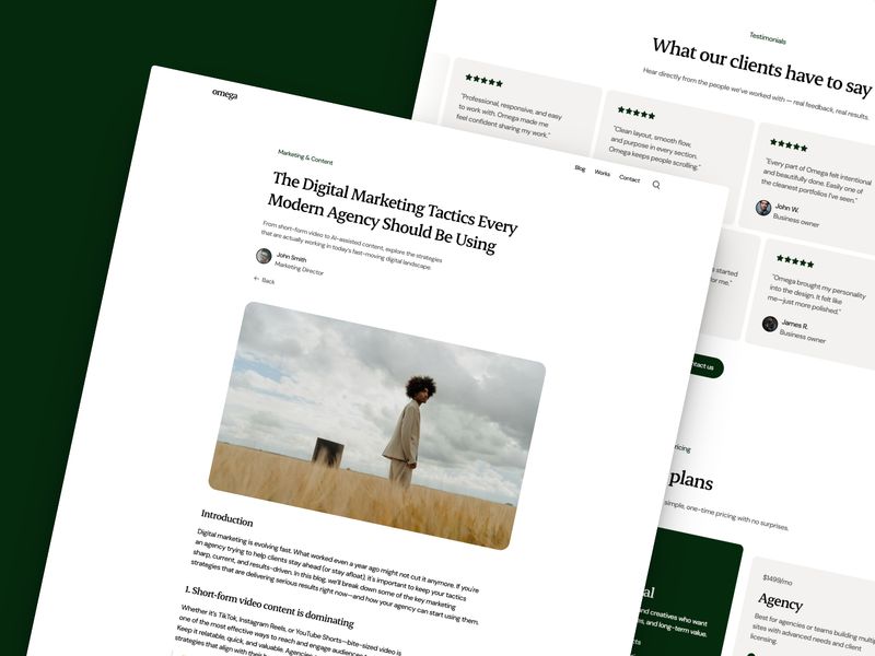 Omega — İşletme Web Sitesi Şablonu - Hover