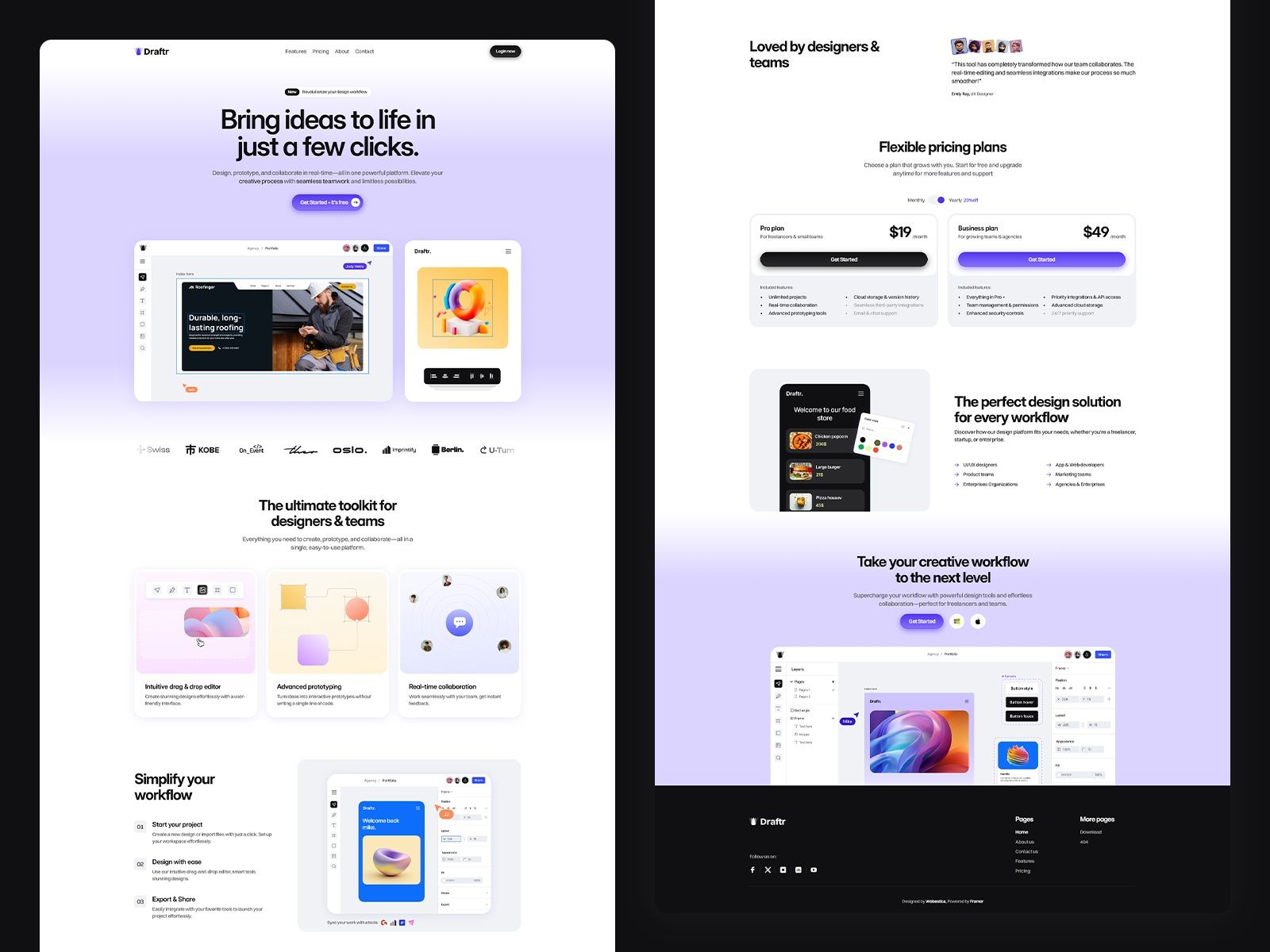 Draftr — SaaS Website Template screenshot 3