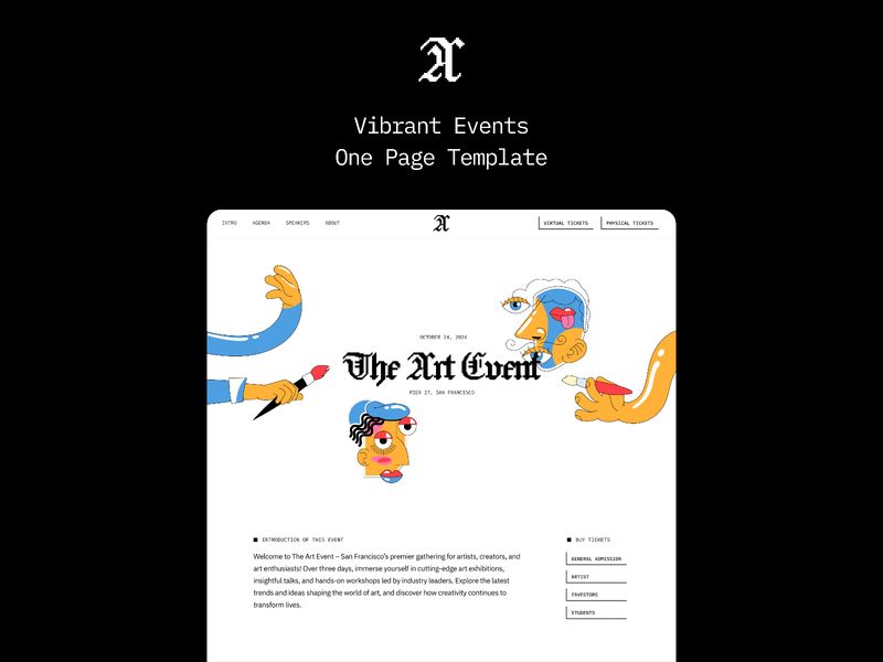 Eventart — Etkinlik Kayıt Sitesi Şablonu