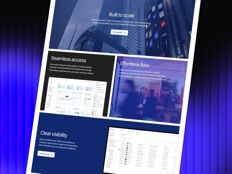 Probe — Açılış Sayfası Web Sitesi Şablonu - Hover