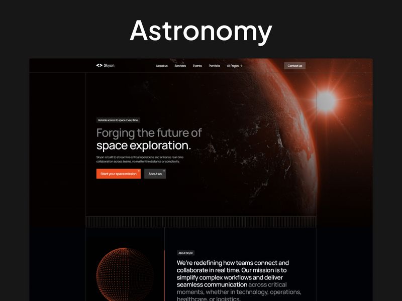 Skyon — Astronomi Web Sitesi Şablonu