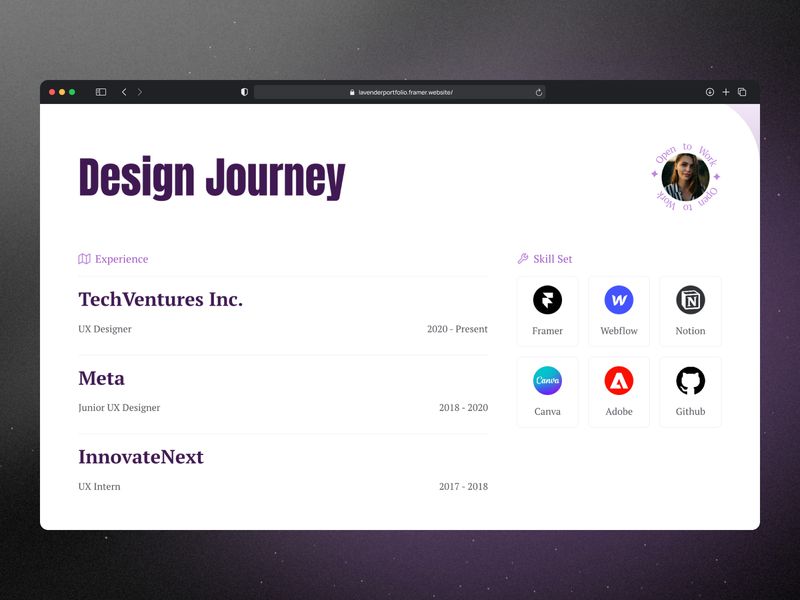 Lavender — Yaratıcı Web Sitesi Şablonu - Hover