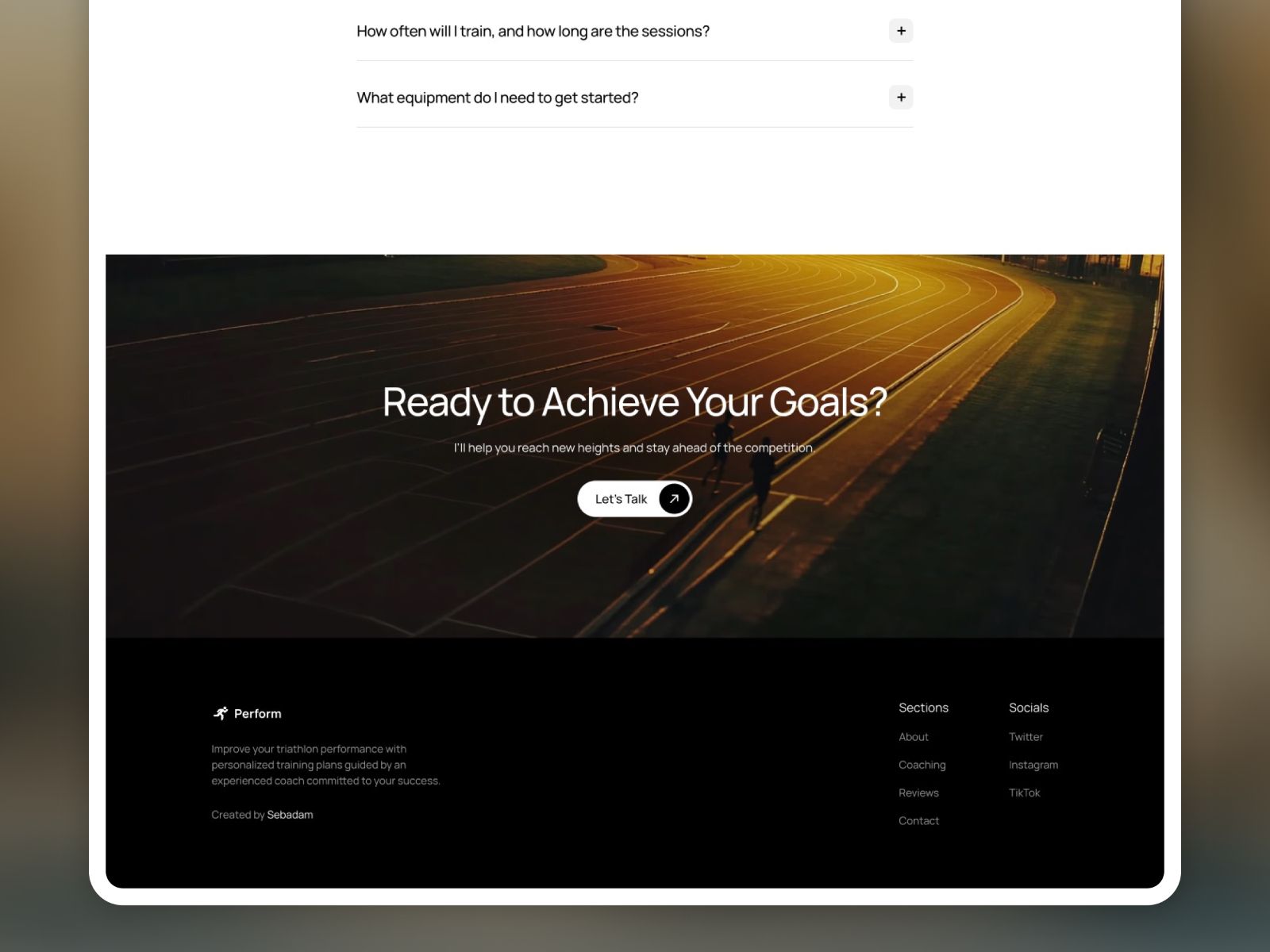 Perform — Sports Coach Website Template screenshot 3