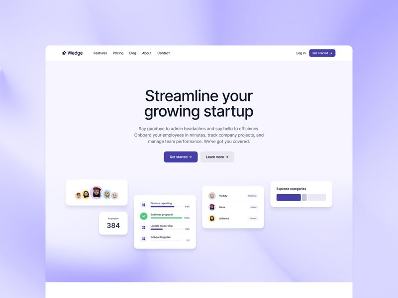 Wedge — SaaS Girişimi Web Sitesi Şablonu