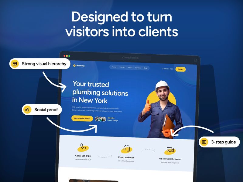 Tesisatçı — İşletme Web Sitesi Şablonu - Hover