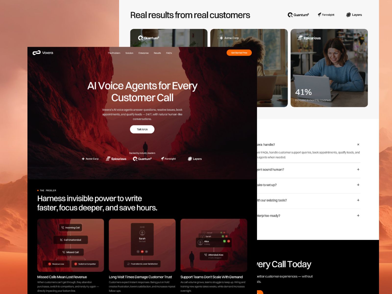 Voxera — AI Voice Agency Website Template screenshot 4