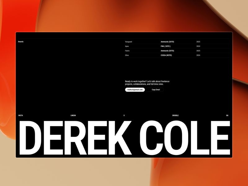 Cole — Yaratıcı Portföy Web Sitesi Şablonu - Hover