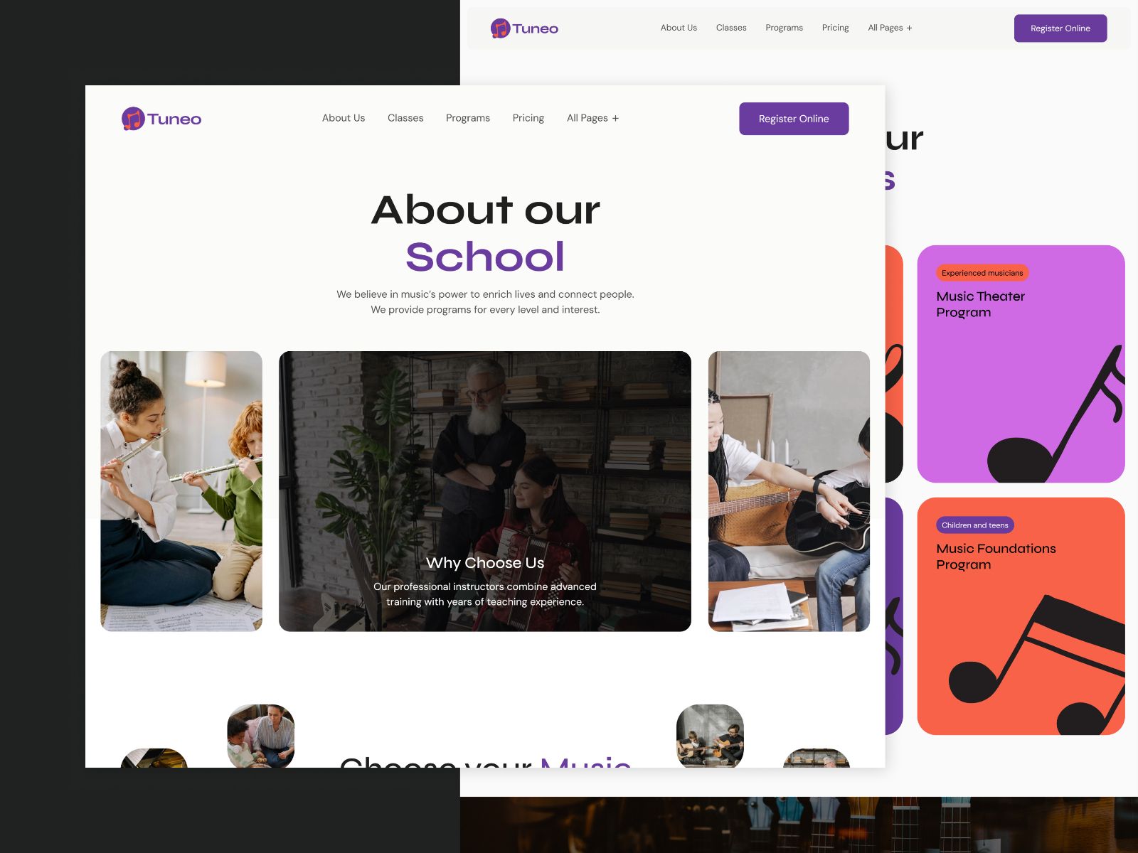 Tuneo — Music School Website Template screenshot 3