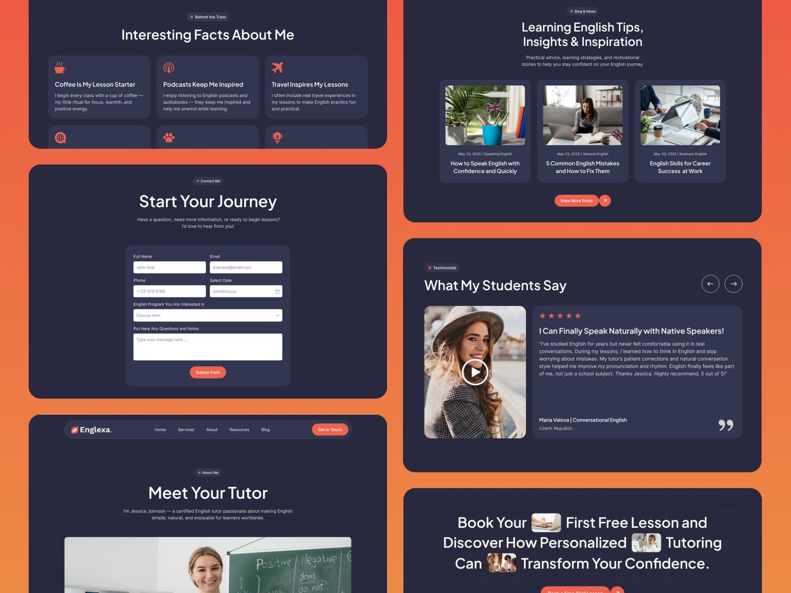Englexa — Online English Tutoring Website Template screenshot 4