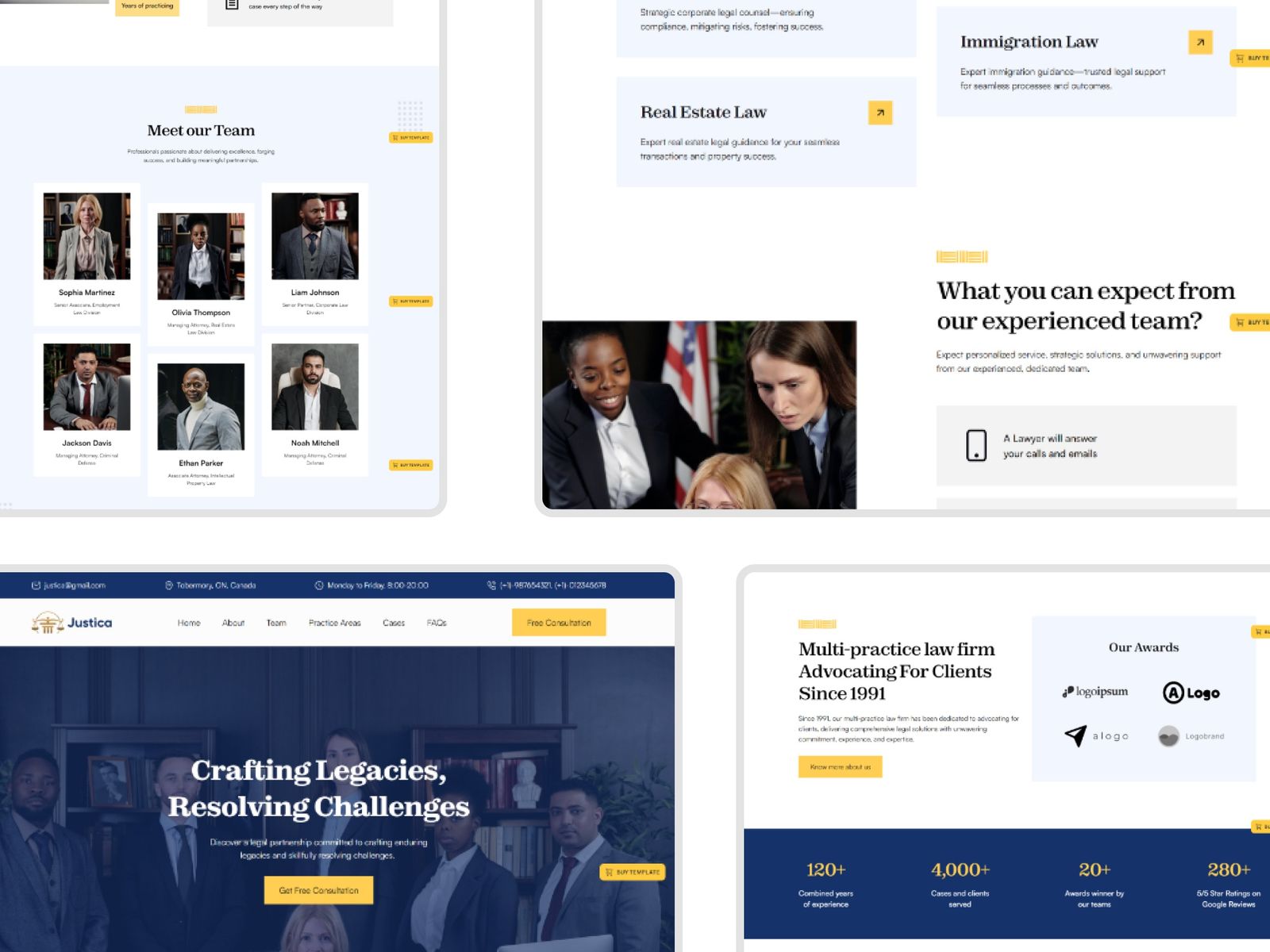 Justica — Law Firm Website Template screenshot 3