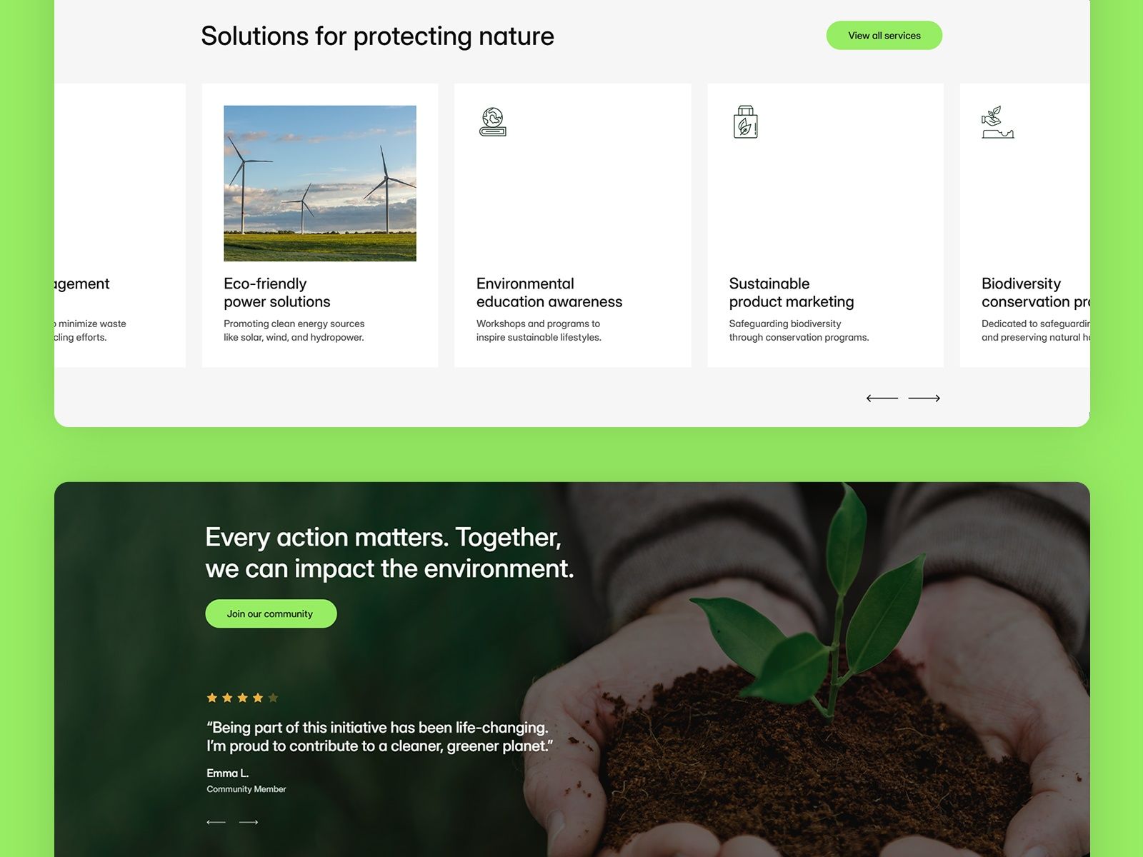 EcoMission — Community Website Template screenshot 4