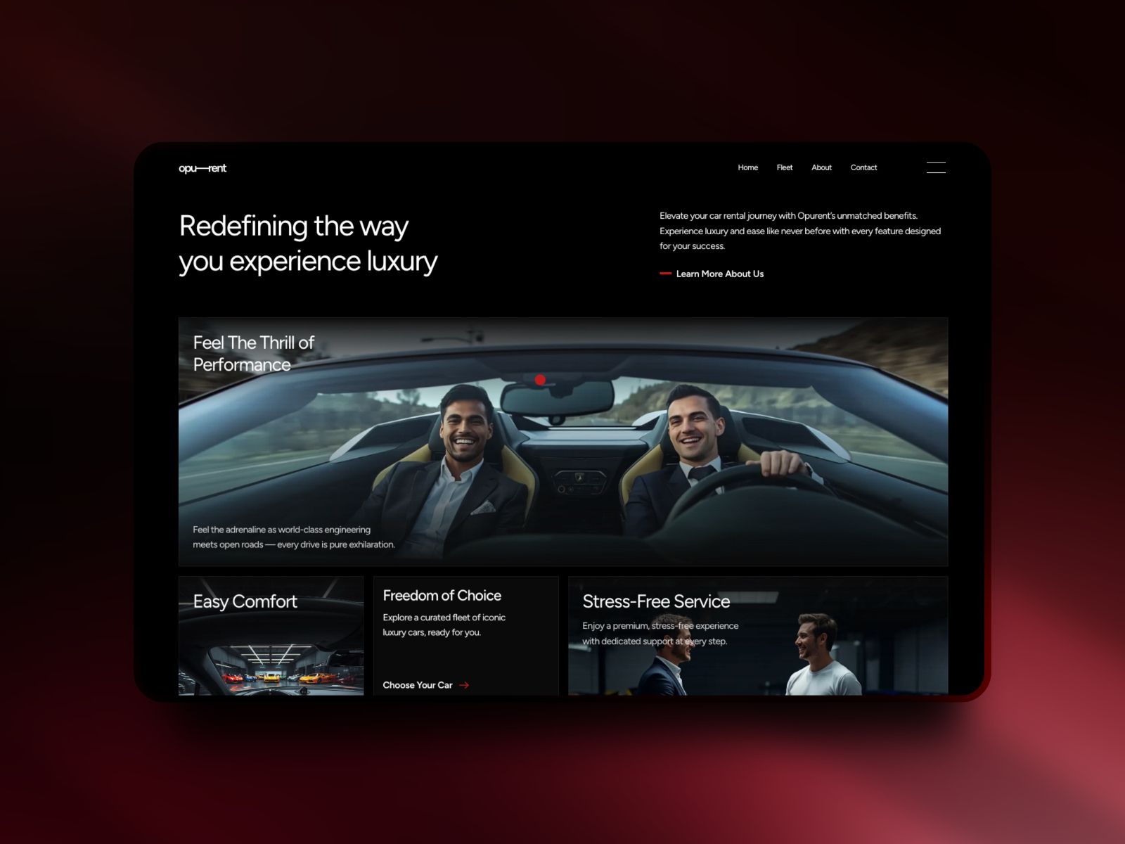 Opurent — Car Rental Website Template screenshot 3