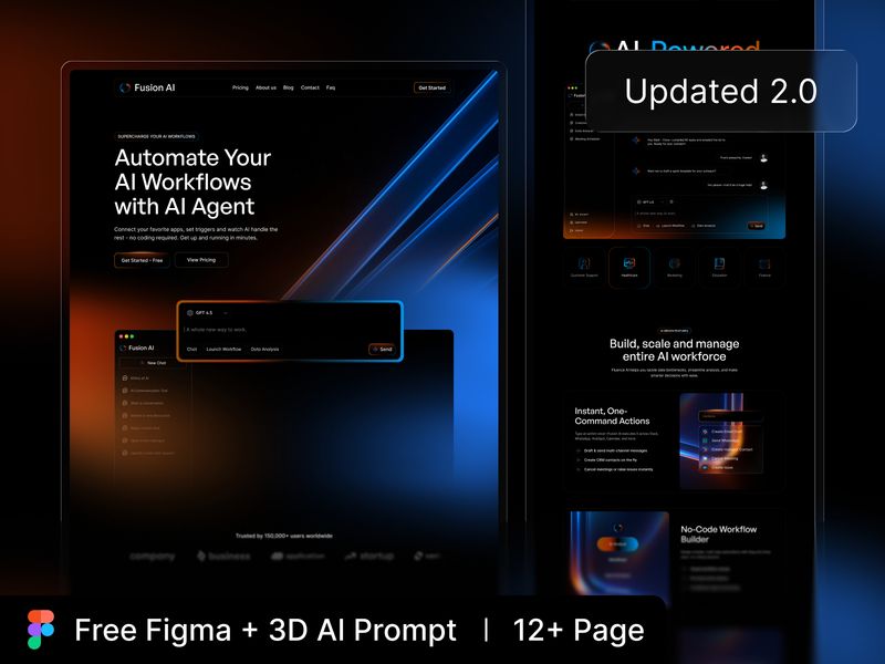Fusion AI — İşletme Web Sitesi Şablonu - Hover
