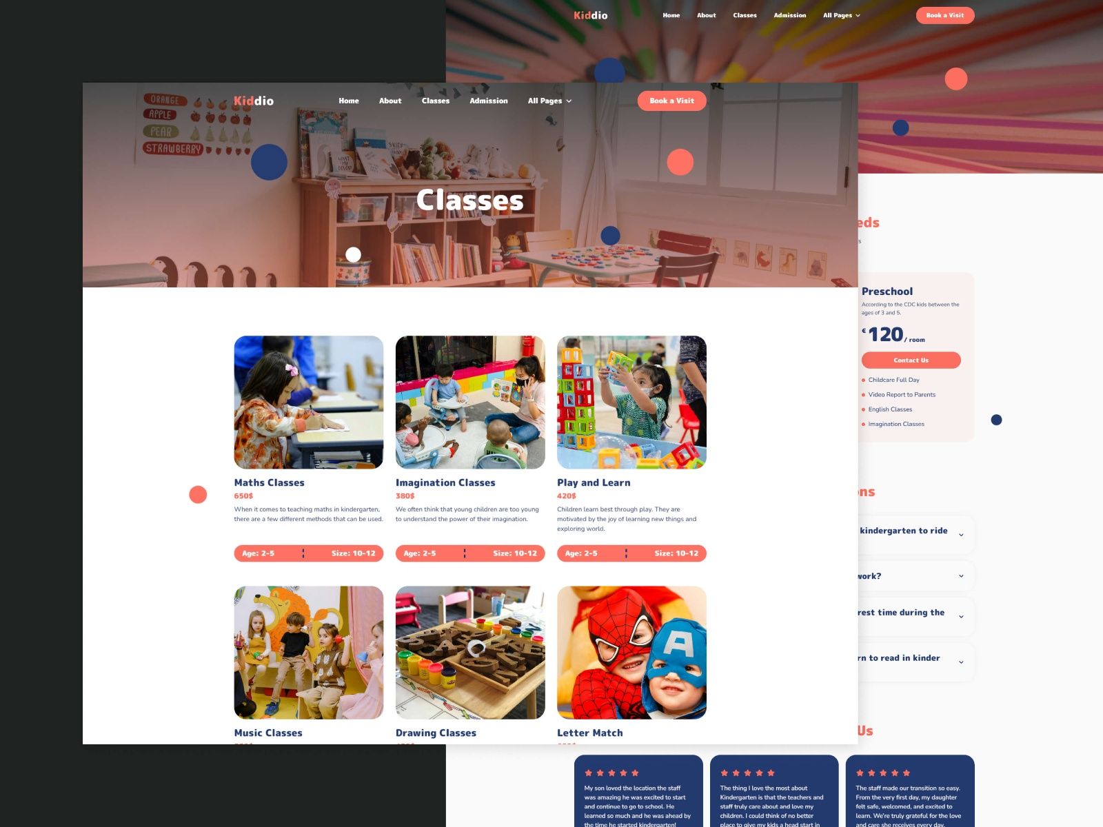 Kiddio — Kids Education Website Template screenshot 3