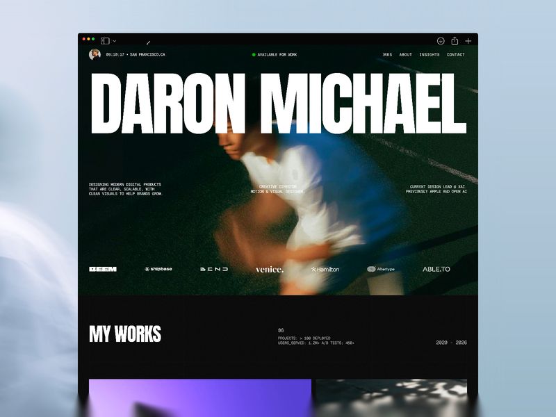 Daron — Yaratıcı Portföy Web Sitesi Şablonu