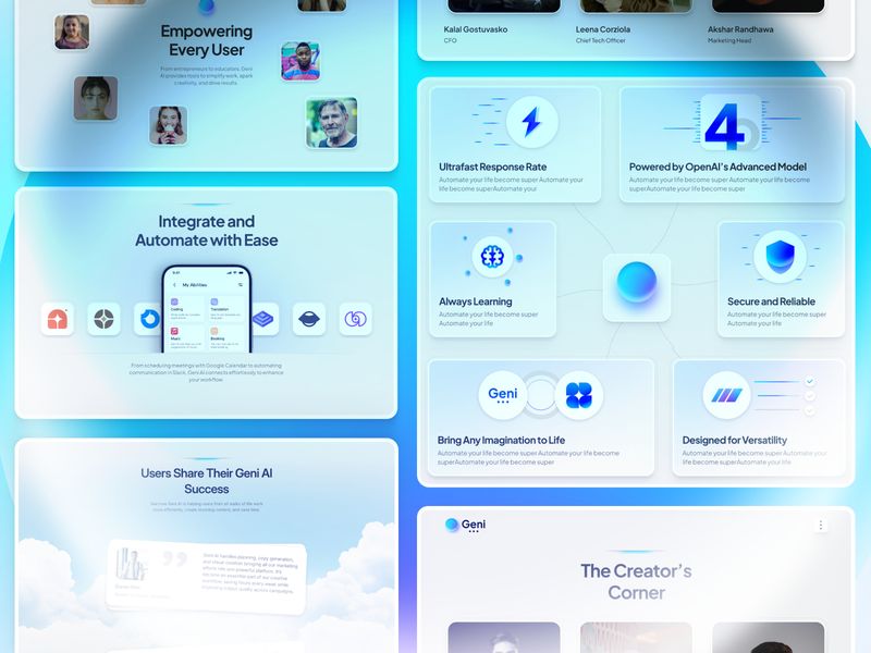 GeniAI — Yapay Zeka Uygulaması Web Sitesi Şablonu - Hover