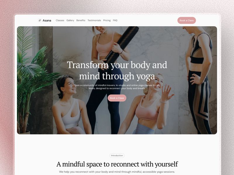 Asana — Yoga ve Pilates Stüdyosu Web Sitesi Şablonu