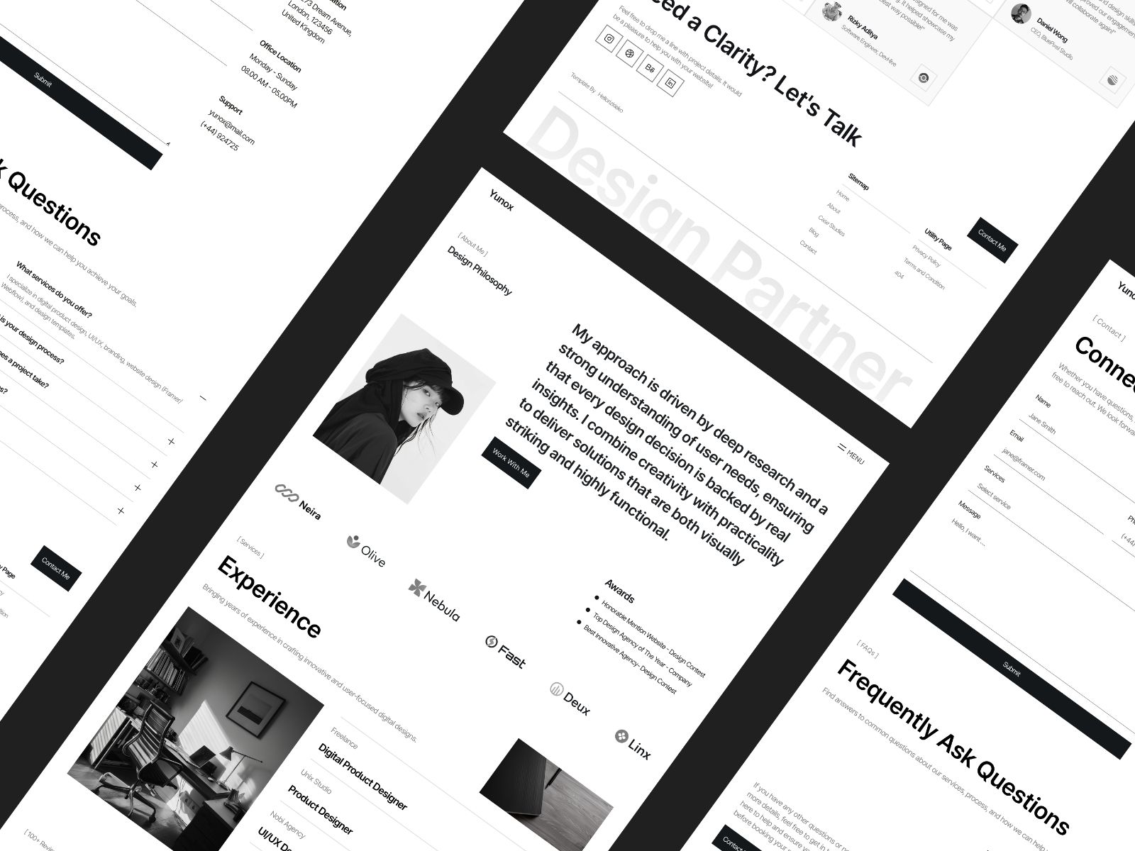 Yunox — Freelancer Website Template screenshot 3