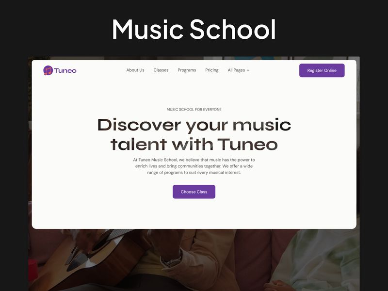 Tuneo — Müzik Okulu Web Sitesi Şablonu
