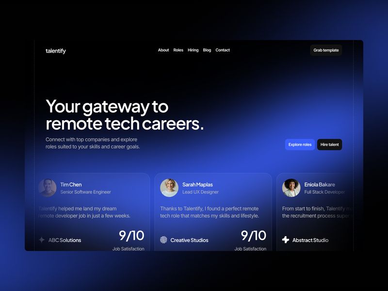 Talentify — Teknoloji İstihdam Web Sitesi Şablonu