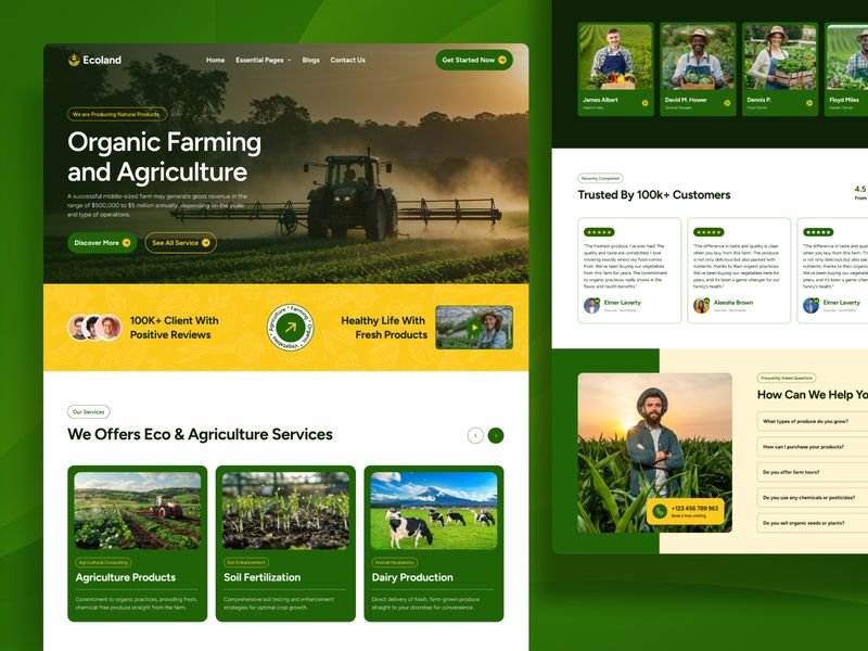 Ecoland — İş Web Sitesi Şablonu - Hover