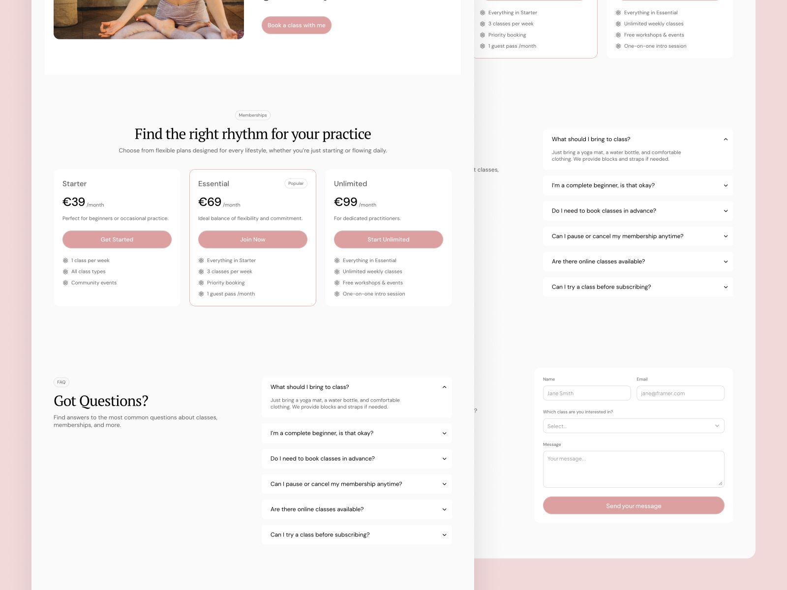 Asana — Yoga & Pilates Studio Website Template screenshot 4