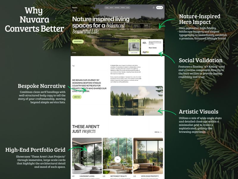 Nuvora — Sürdürülebilir Mimarlık Web Sitesi Şablonu - Hover