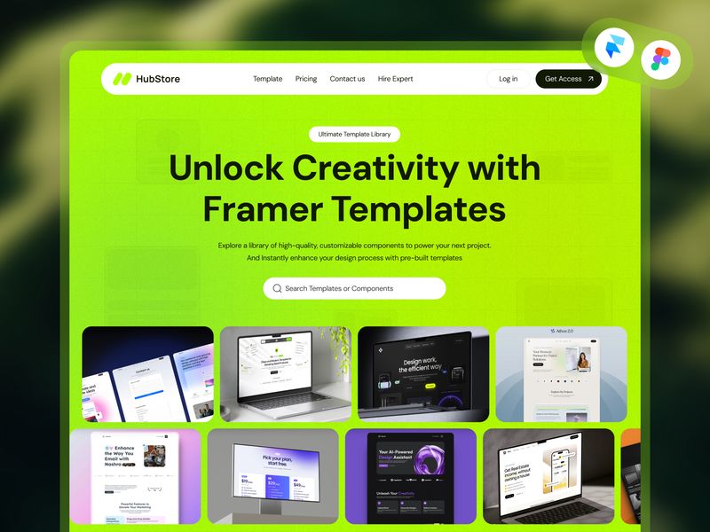 HubStore — Framer Üyelik Web Sitesi Şablonu