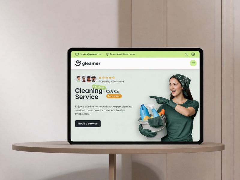 Gleamer — Temizlik Şirketi Web Sitesi Şablonu - Hover