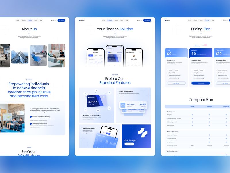 Fizens — Finans Yönetimi Web Sitesi Şablonu - Hover