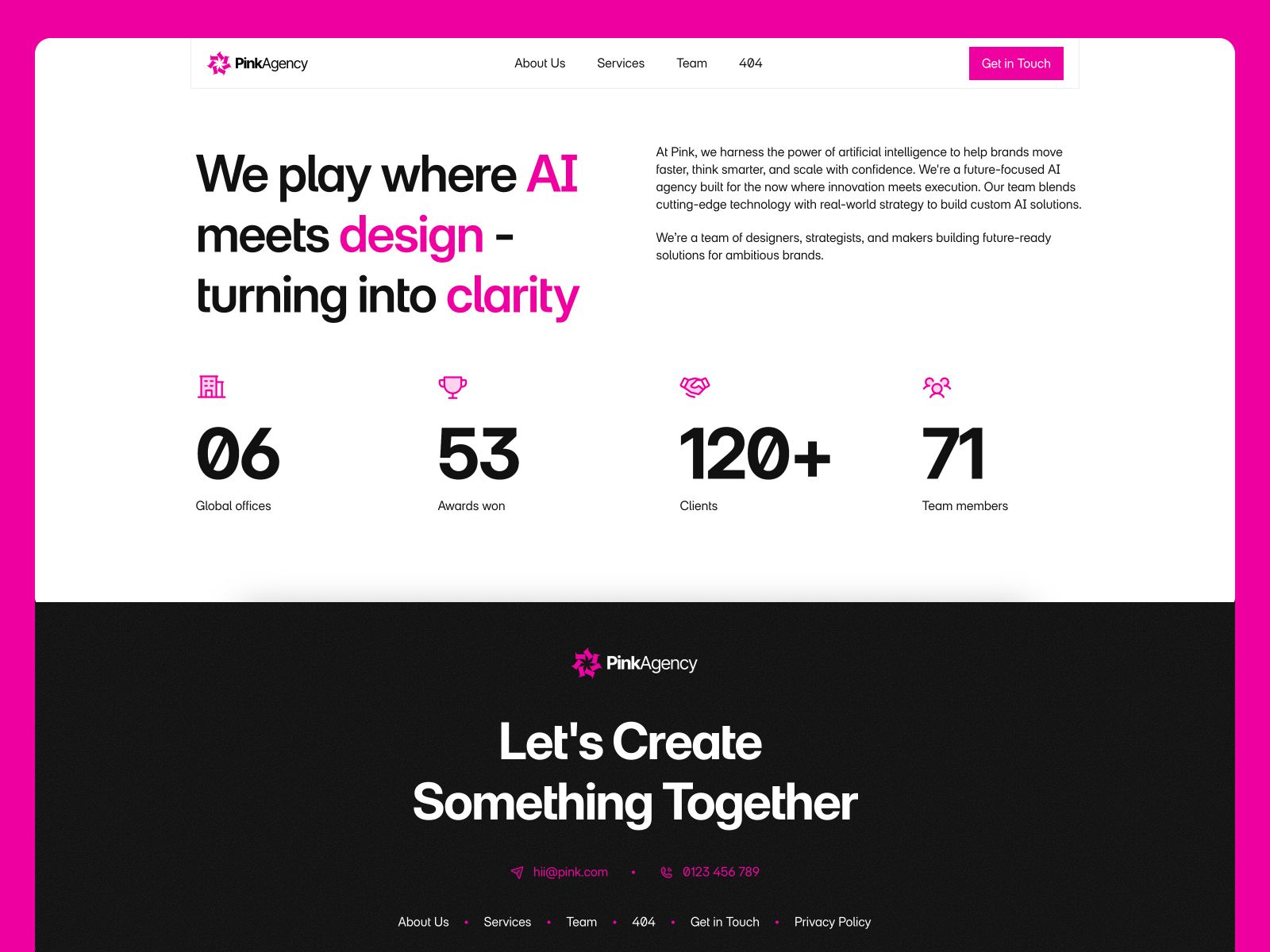 Pink — Digital Agency Website Template screenshot 4