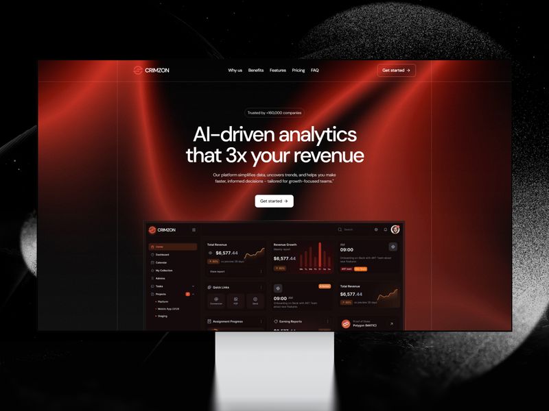 Crimzon — AI SaaS Girişimi Web Sitesi Şablonu