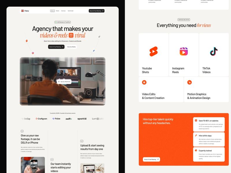 Clipzy — Yaratıcı Web Sitesi Şablonu - Hover