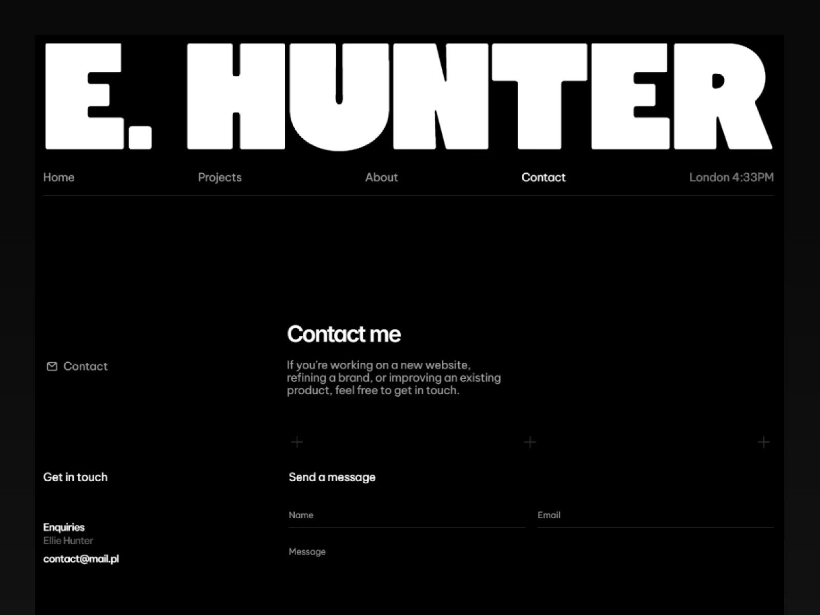 E.Hunter — Personal Portfolio Website Template screenshot 4