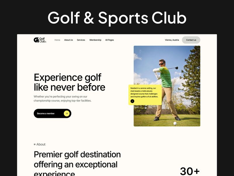 Golf Kulübü — Spor Kulübü Web Sitesi Şablonu