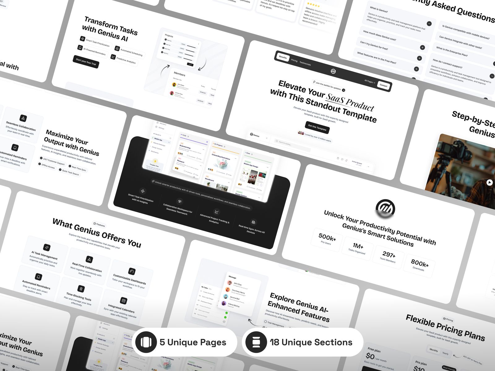 Genius — Minimal SaaS Landing Page Template screenshot 4