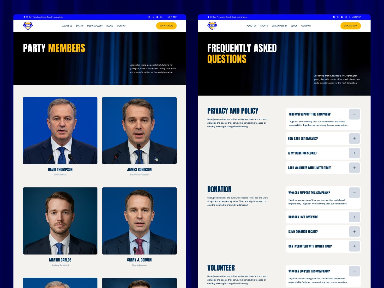 Treparty — Political Campaign Website Template screenshot 4