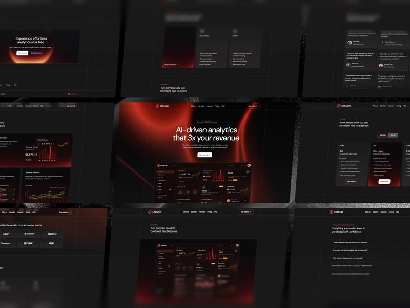 Crimzon — AI SaaS Girişimi Web Sitesi Şablonu - Hover