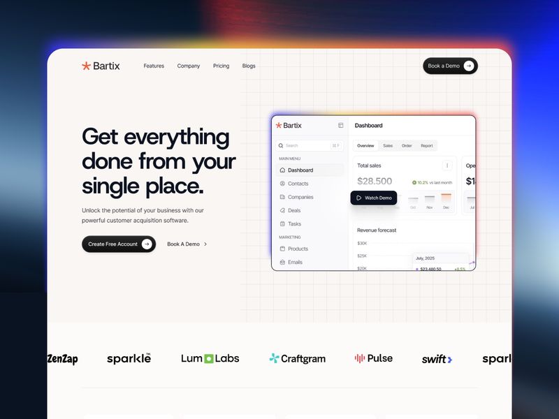 Bartix — SaaS & Startup Web Sitesi Şablonu