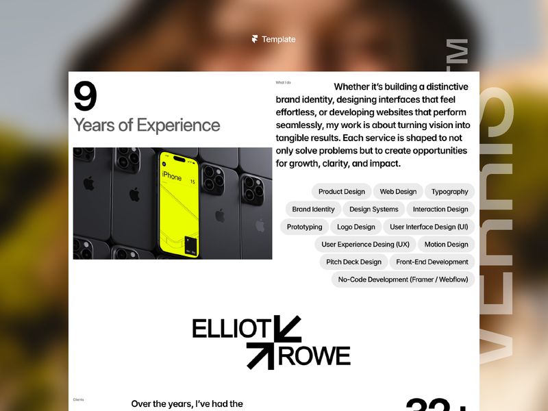 Verris — Minimalist Portföy Web Sitesi Şablonu - Hover