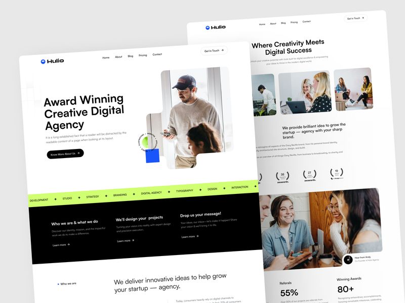 Hulio — İşletme Web Sitesi Şablonu - Hover