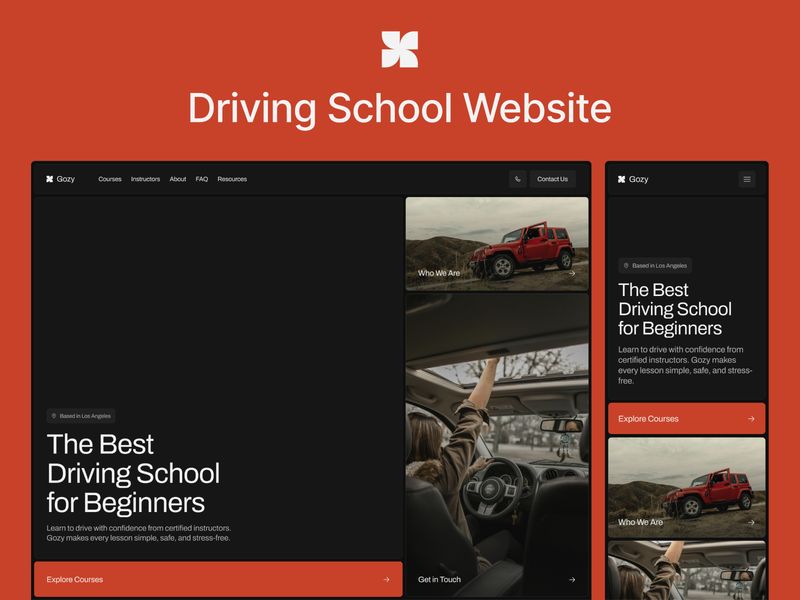 Gozy — Sürücü Okulu Web Sitesi Şablonu - Hover