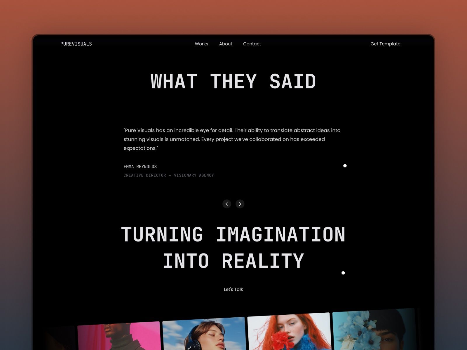PureVisuals — Portfolio Website Template screenshot 3