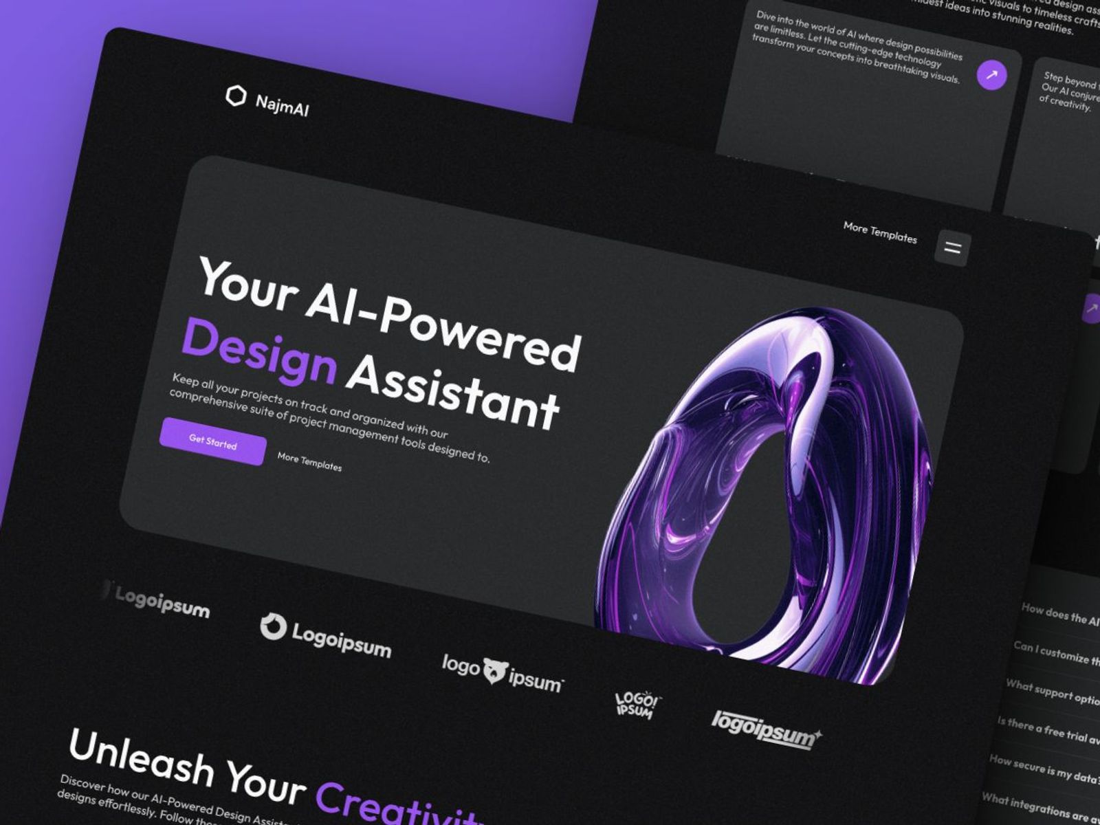 NajmAI — AI SaaS Website Template screenshot 2