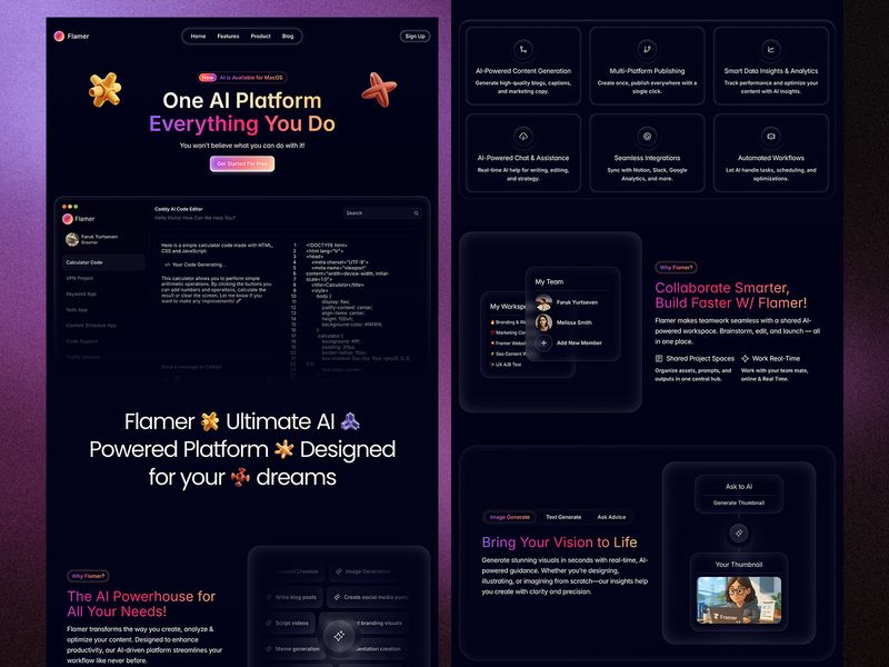 FlamerX — İşletme Web Sitesi Şablonu - Hover