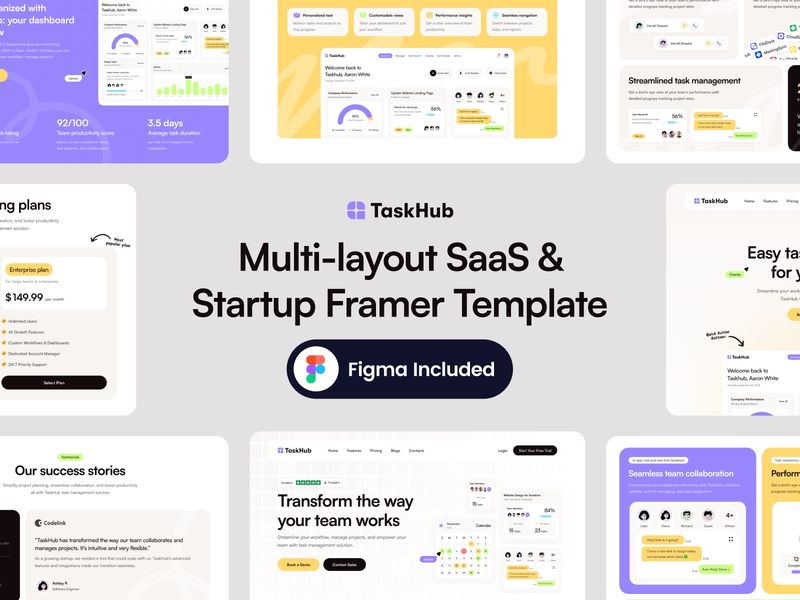 Taskhub — SaaS ve Startup Web Sitesi Şablonu