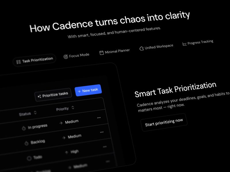 Cadence — İşletme Web Sitesi Şablonu - Hover