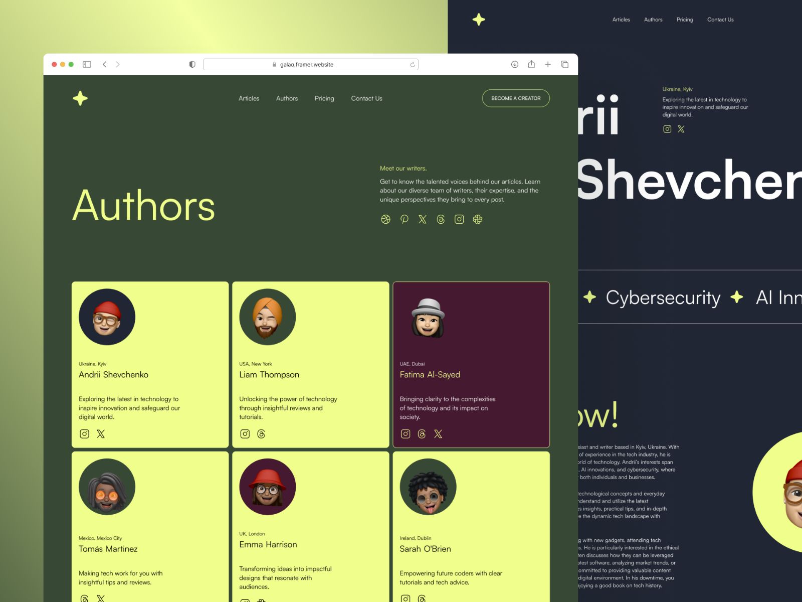 Galao — Creative Website Template screenshot 3