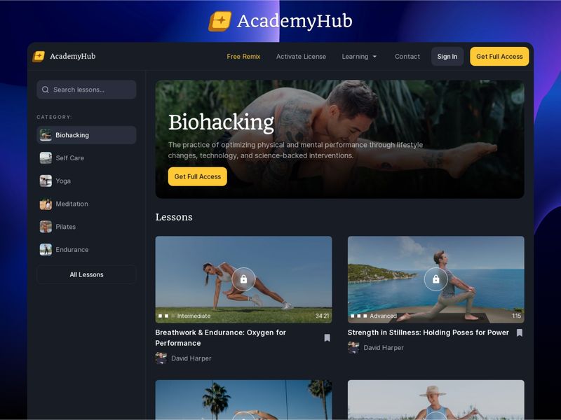 AcademyHub — Topluluk Web Sitesi Şablonu